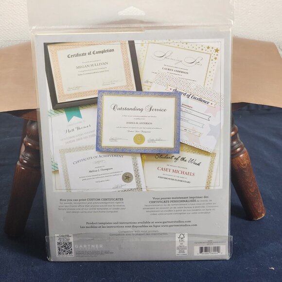 Gartner Studio Gold Foil Double Motif Printable Most Printers 15ct Certificates - Picture 9 of 16